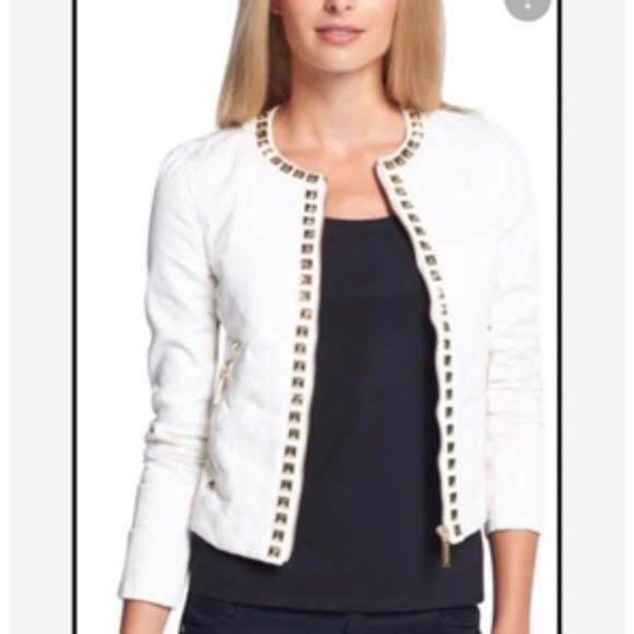 MICHAEL Michael Kors Jackets & Blazers - Michael Koss White Denim Jacket, Sz XS